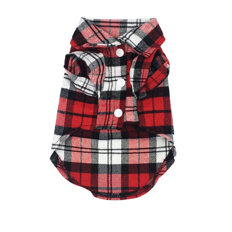 Doggie Plaid Collar Shirt