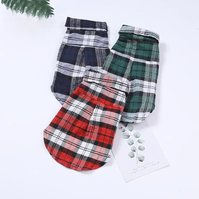 Doggie Plaid Collar Shirt