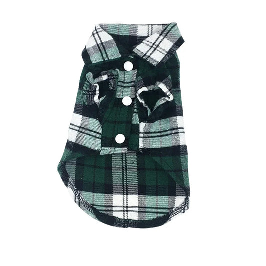 Doggie Plaid Collar Shirt