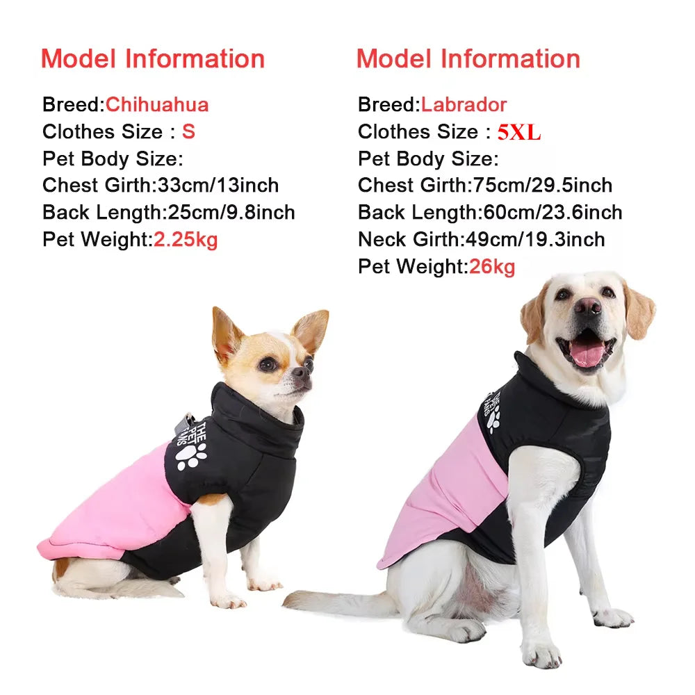 Winter Waterproof Doggie Jackets with D-Ring