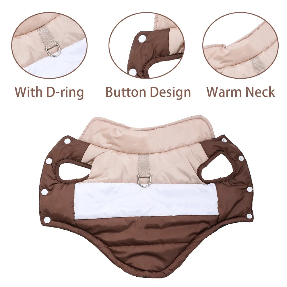 Winter Doggie Jacket With D-ring
