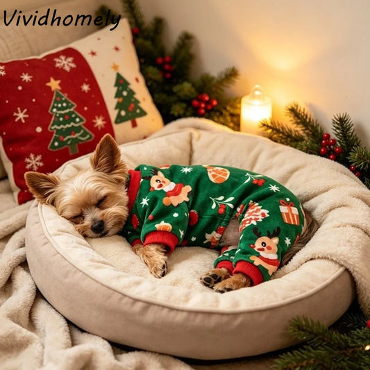 Soft Fleece Christmas Doggie Jumpsuit