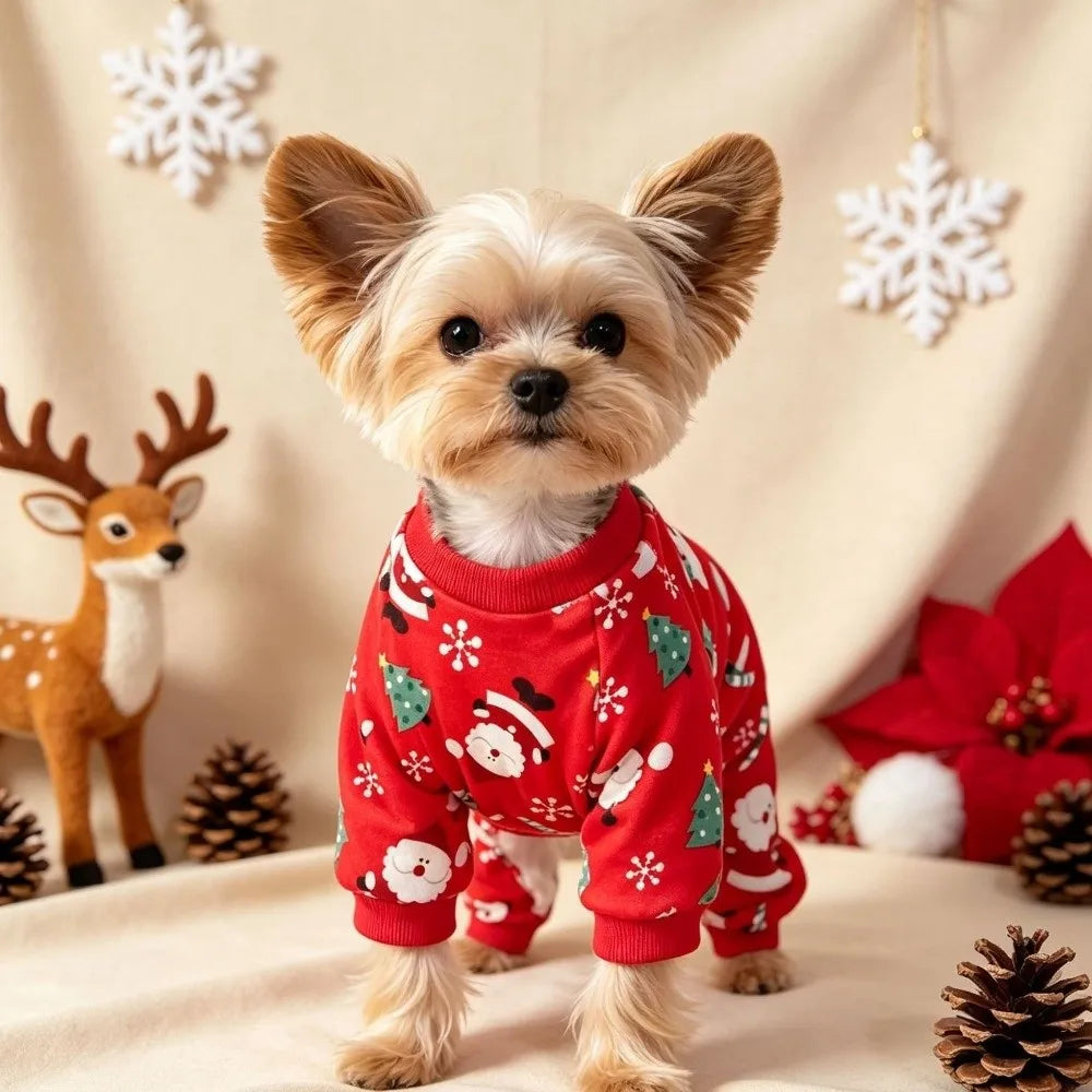 Soft Fleece Christmas Doggie Jumpsuit