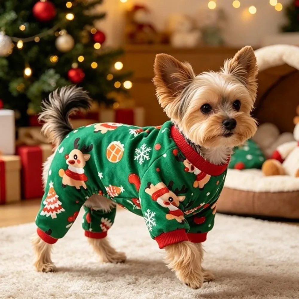 Soft Fleece Christmas Doggie Jumpsuit