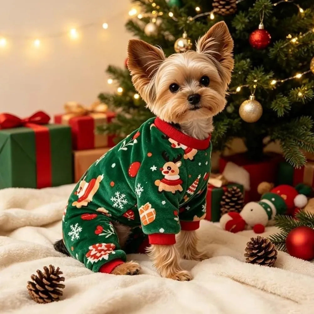 Soft Fleece Christmas Doggie Jumpsuit