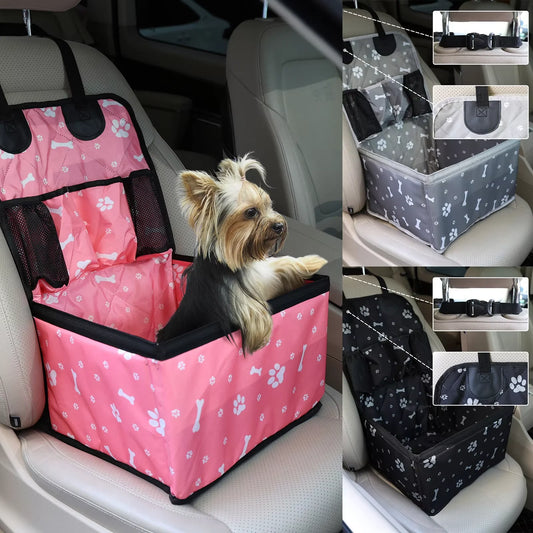 Dog Car Seat with Storage Pockets