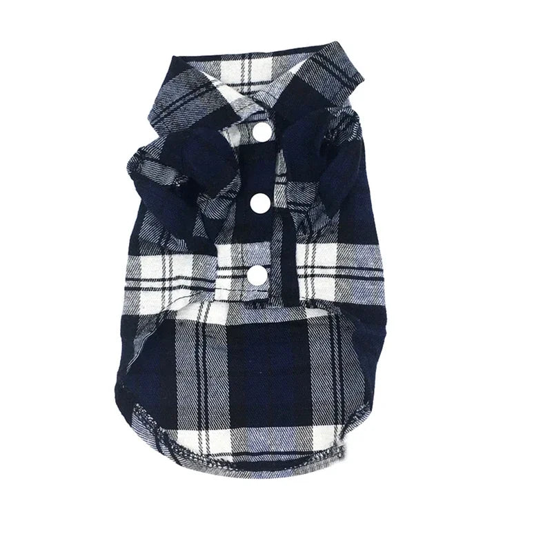 Doggie Plaid Collar Shirt