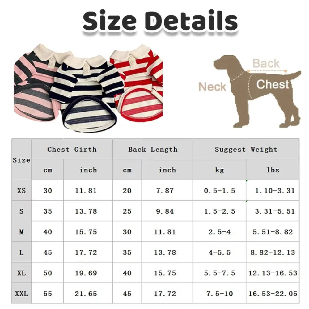 Striped Collared Doggie Shirt