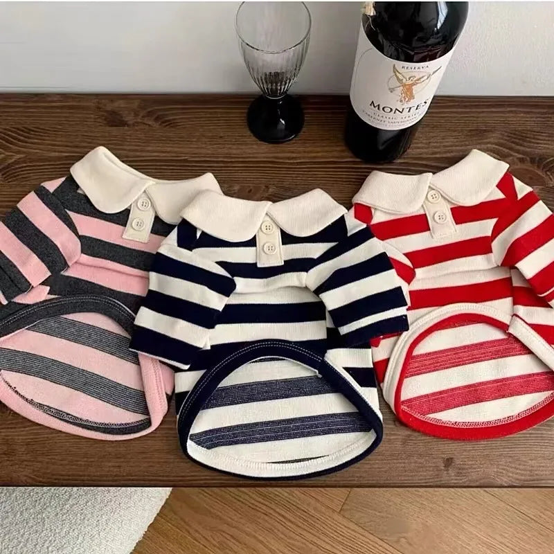 Striped Collared Doggie Shirt