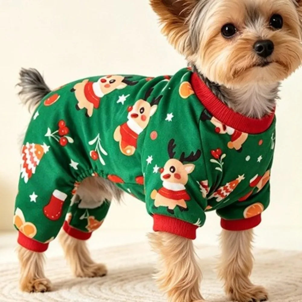 Soft Fleece Christmas Doggie Jumpsuit